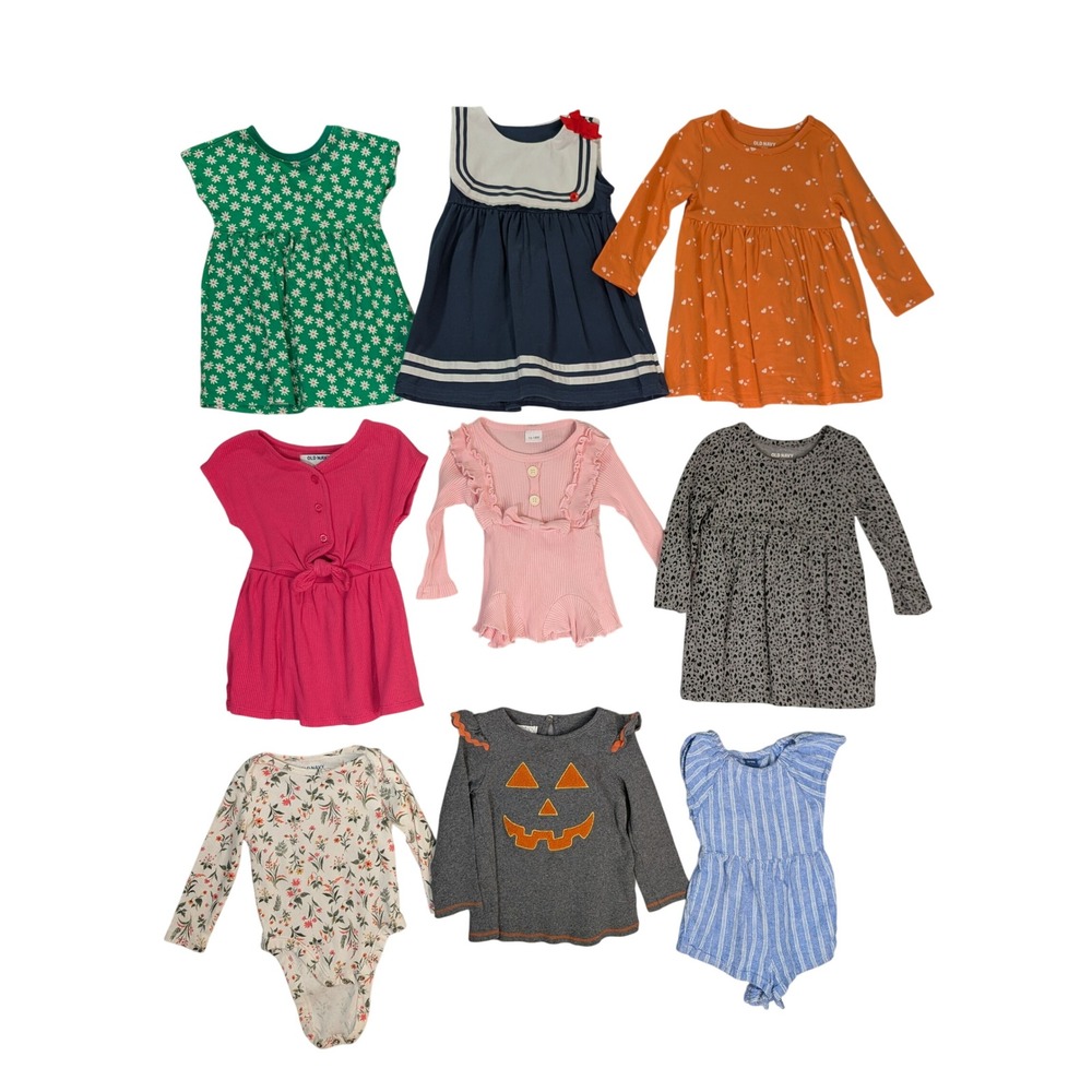 Girl Clothes Lot 12-18 Months 15 piece Dress Romper Leggings